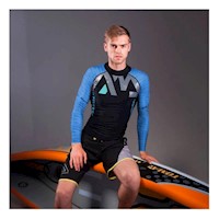 Polo Elastico de Nailon para Hombre Negro Azul Talla L Estilo Playa Casual